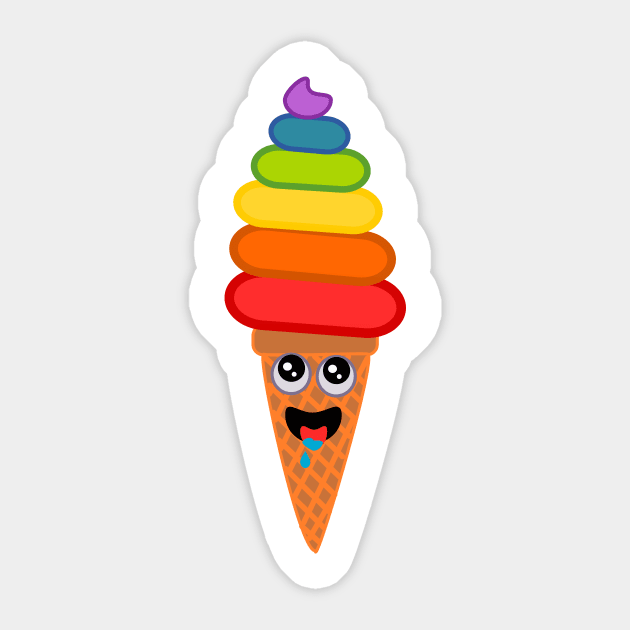 Cute Ice Cream Cone Sticker by Robyn's T shop